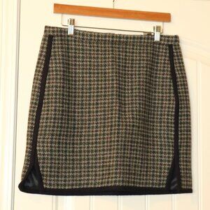 J.Crew Houndstooth Skirt - Sz 10 Gray/Blue/Brown